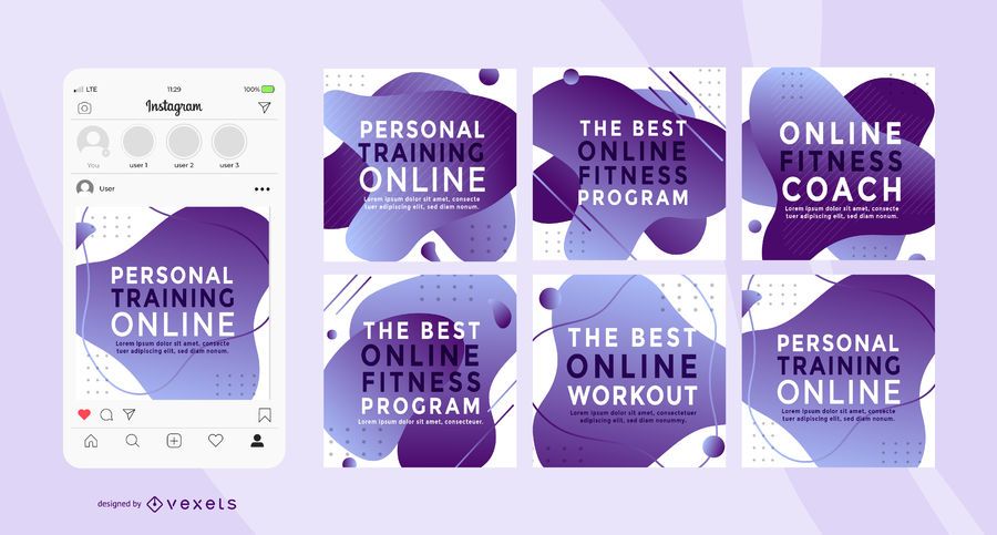 Personal Trainer Social Square Banner Pack Personal Trainer Social Square Banner Pack