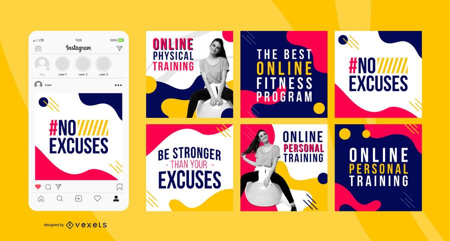 Online Workout Social Square Banner Pack Online Workout Social Square Banner Pack