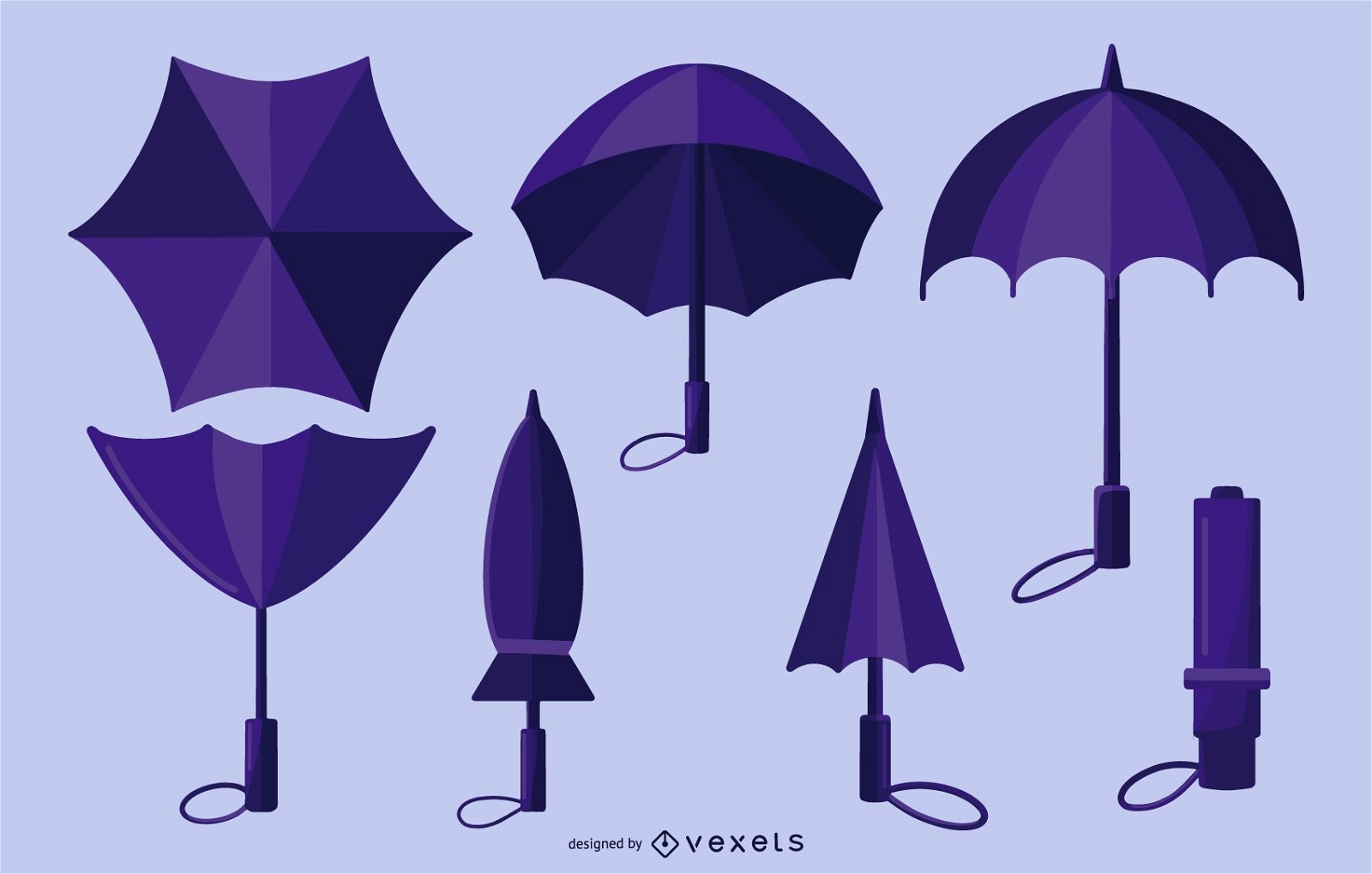Lila Regenschirm Design Pack
