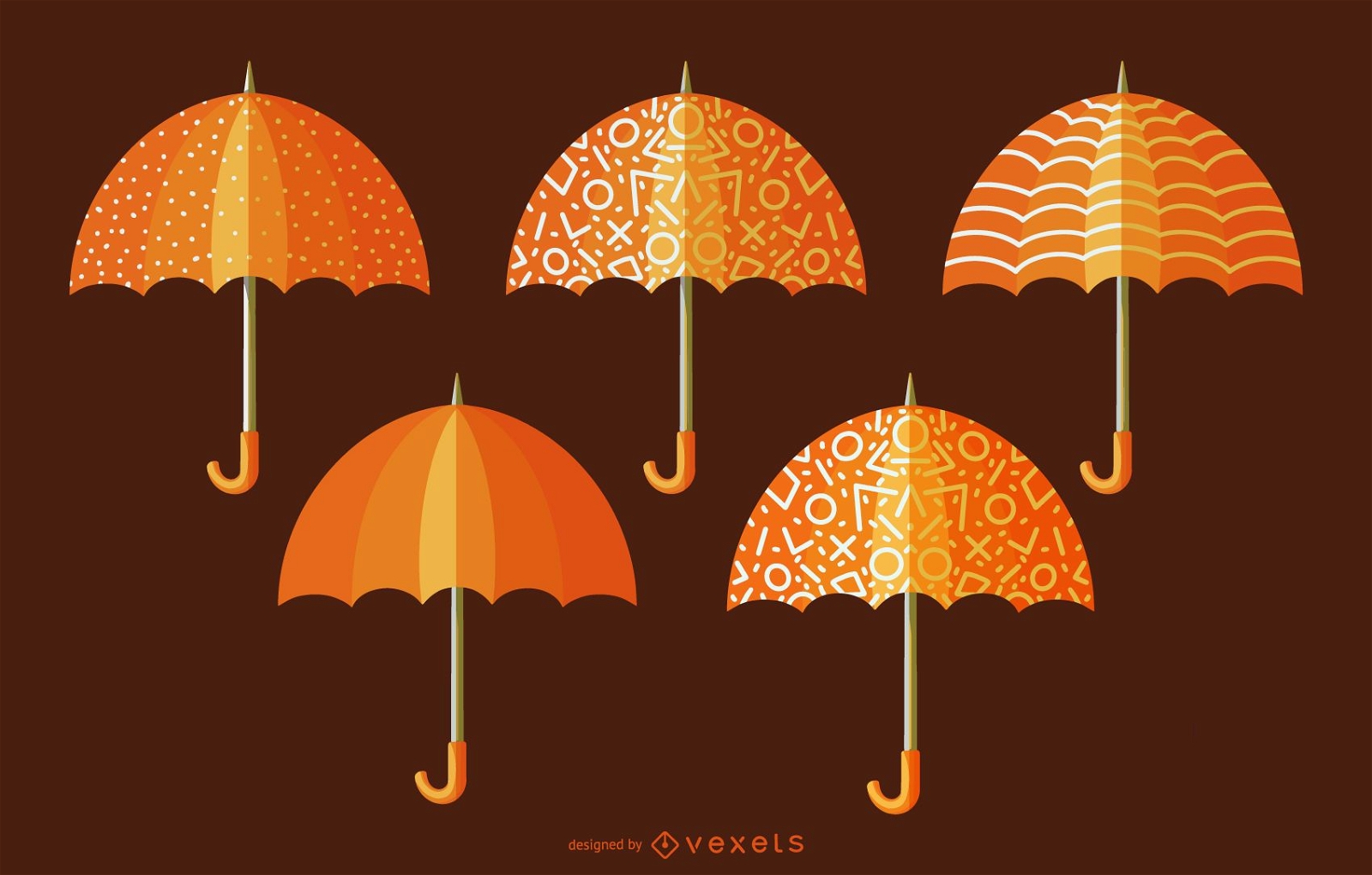 Paquete de paraguas ornamentales naranja