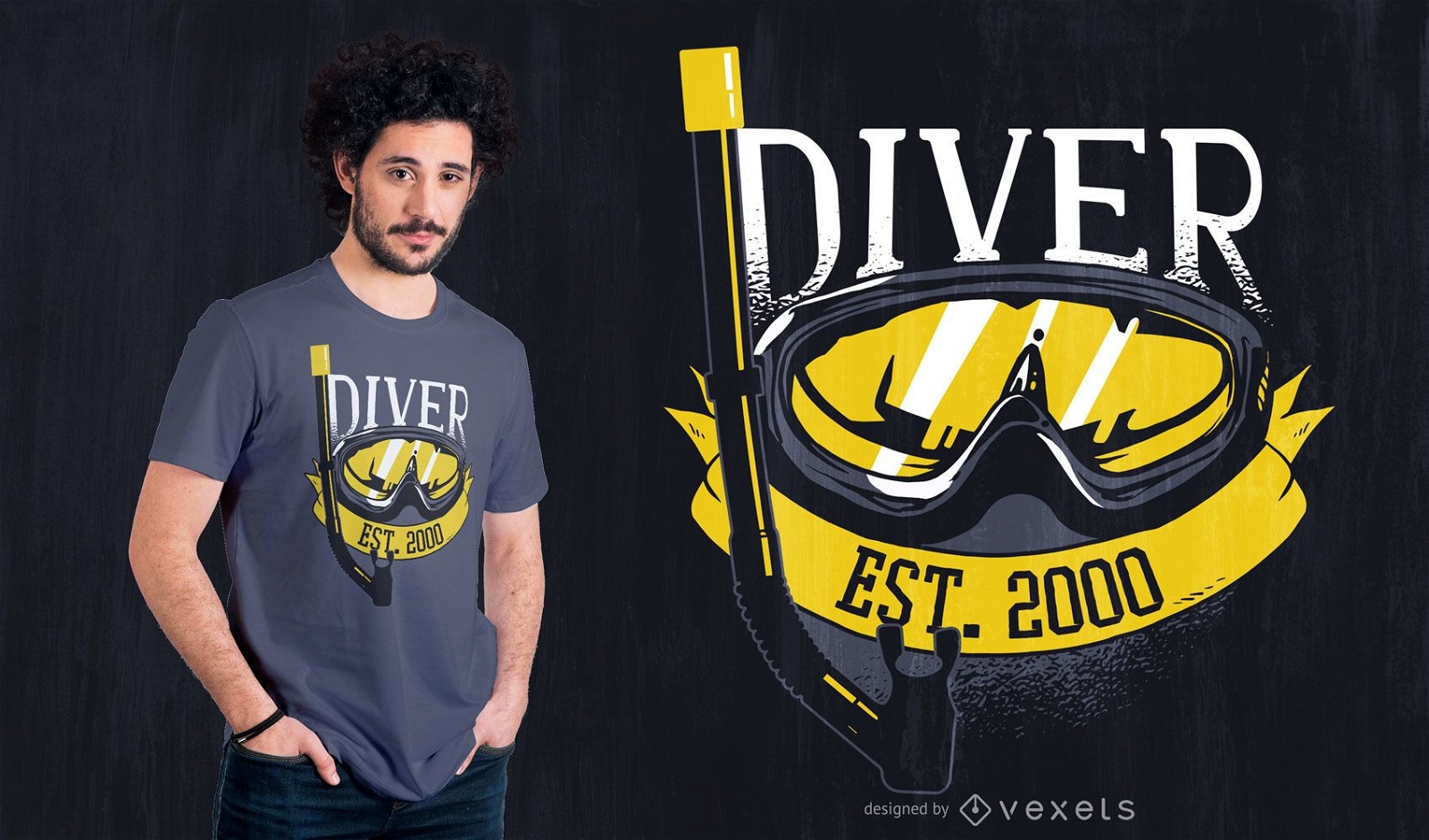 Diseño de camiseta Diver Since 2000