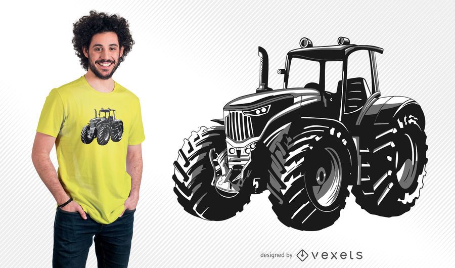 Tractor Illustration T-shirt Design Tractor Illustration T-shirt Design