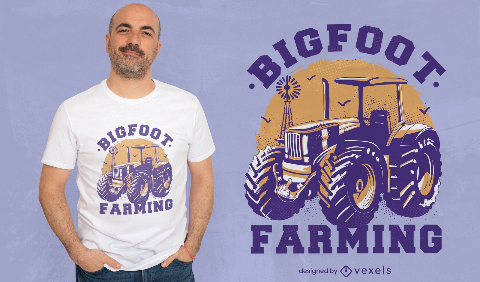 Diseño de camiseta de ilustración de tractor