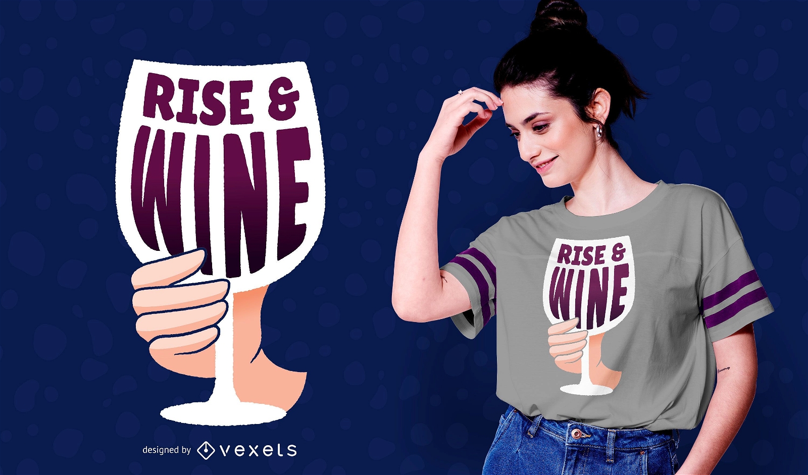 Design de camisetas Rise and Wine
