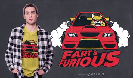 Diseño de camiseta de Fart & Furious Dog Car Diseño de camiseta de Fart & Furious Dog Car