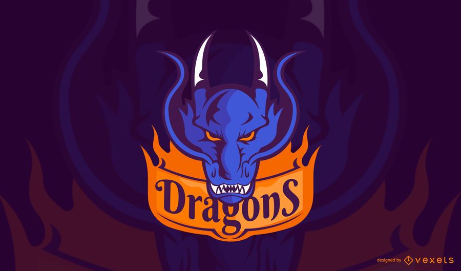 Plantilla de logotipo de juego de dragones Plantilla de logotipo de juego de dragones