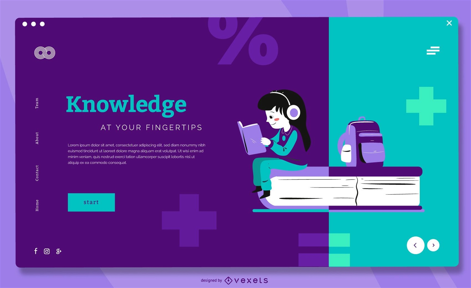 Knowledge kids landing page template