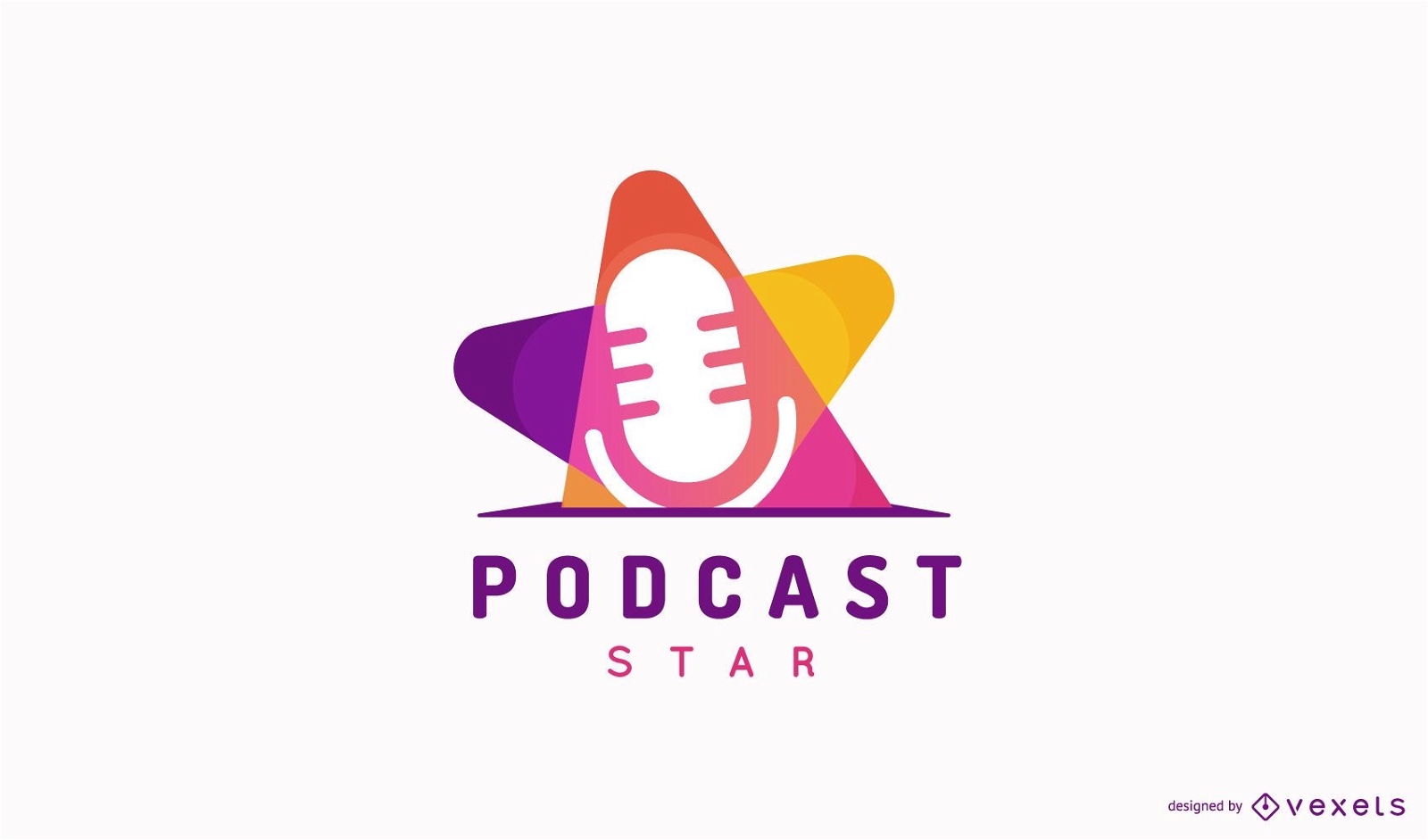 Flaches buntes Podcast-Logo-Design