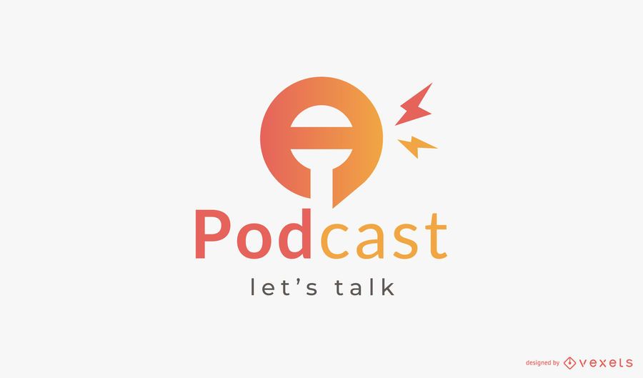 Diseño de logotipo de podcast de micrófono degradado Diseño de logotipo de podcast de micrófono degradado