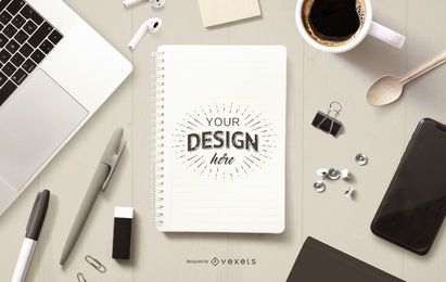 Education notebook mockup composition