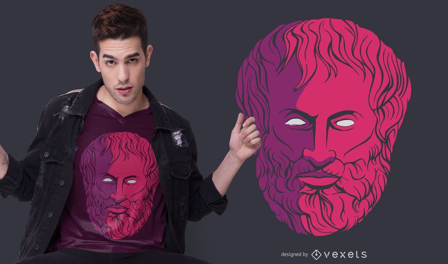 Design do t-shirt do filósofo de Aristóteles Design do t-shirt do filósofo de Aristóteles