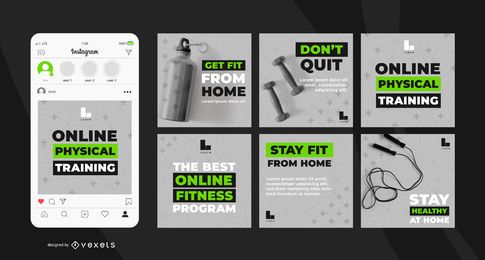 Paquete de banner del programa de entrenamiento en línea Paquete de banner del programa de entrenamiento en línea