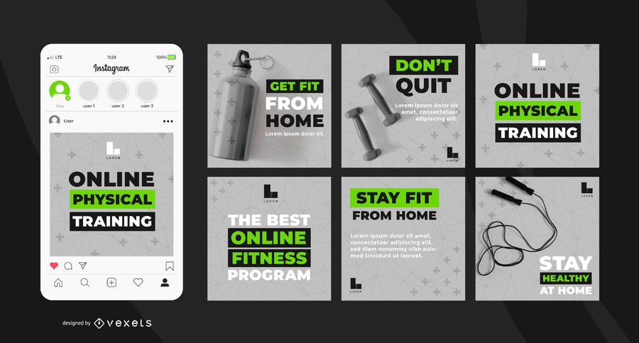 Paquete de banner del programa de entrenamiento en línea Paquete de banner del programa de entrenamiento en línea