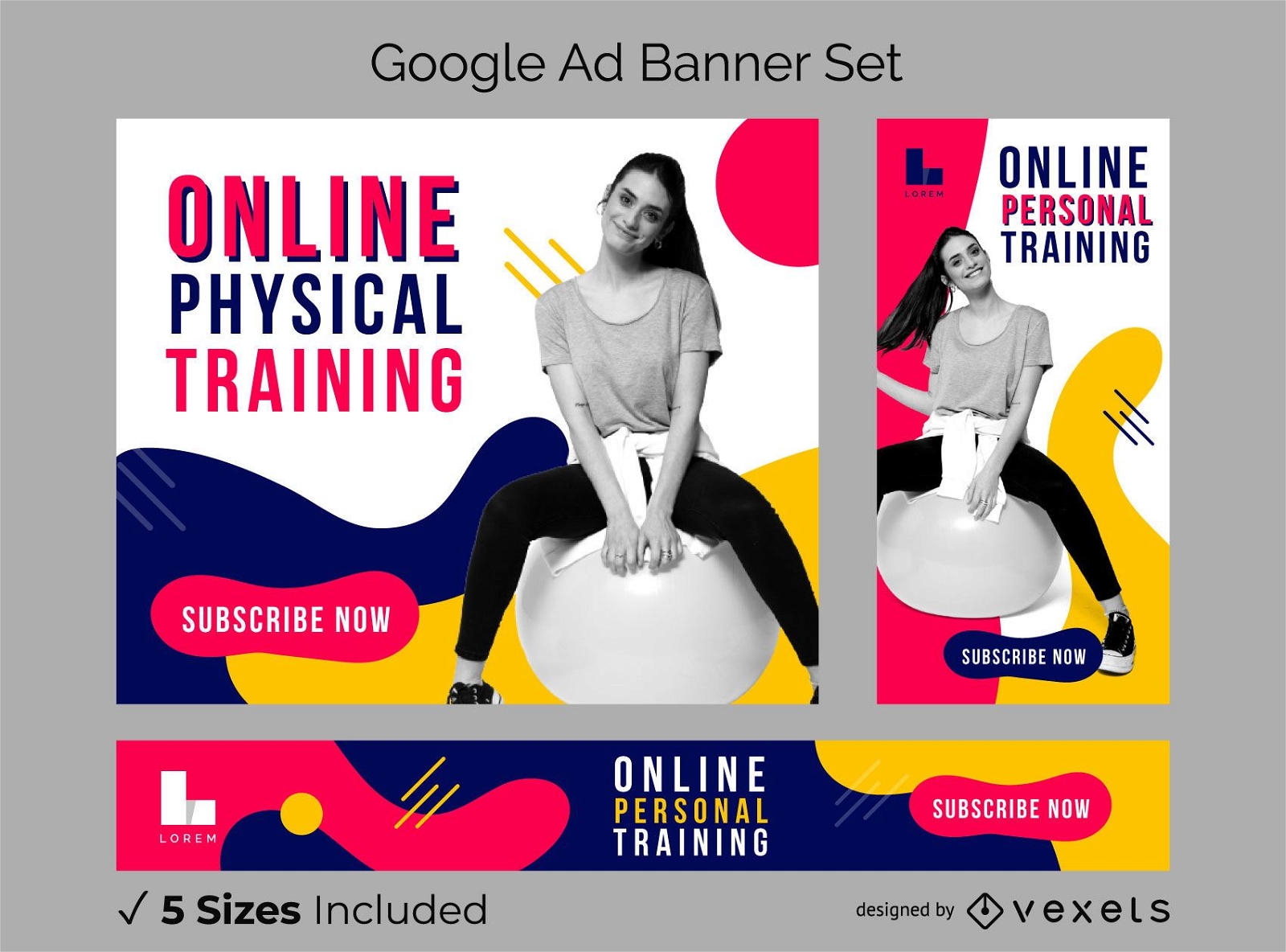 Paquete de banners de anuncios de Google de entrenamiento en línea