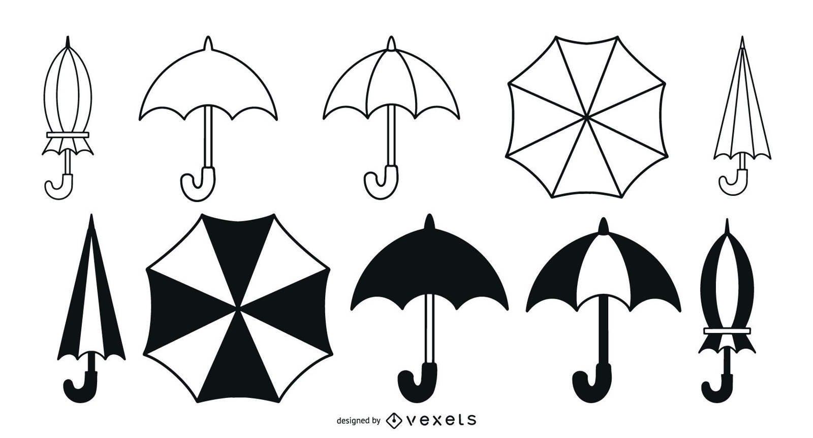Umbrellas stroke pack