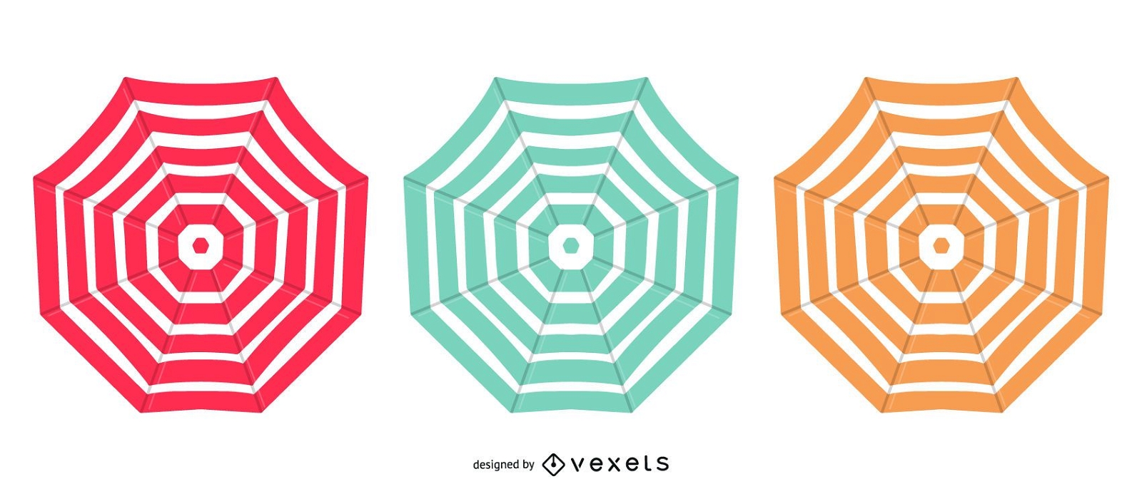 Open Umbrella Colourful Design Set