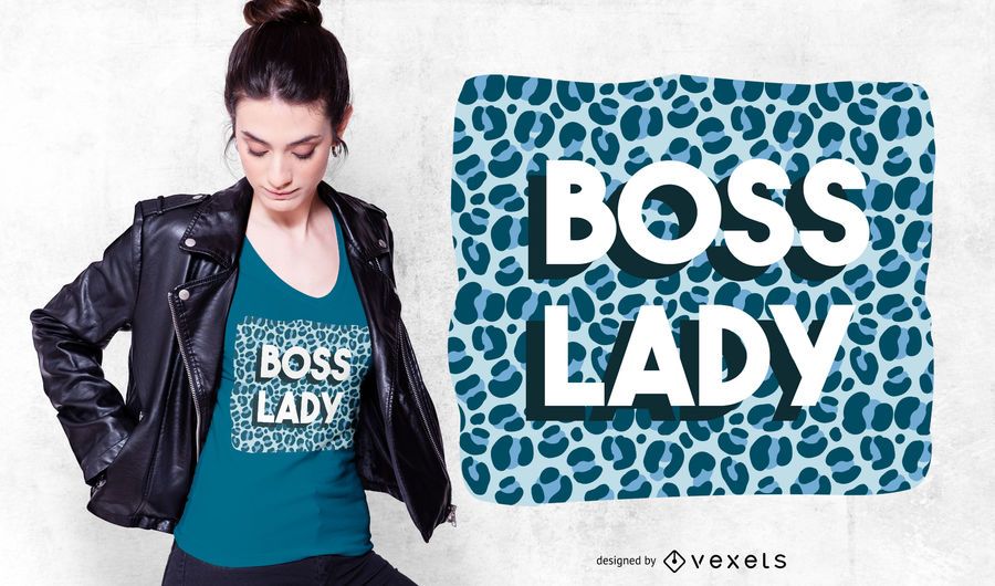Diseño de camiseta con estampado animal de Boss Lady Diseño de camiseta con estampado animal de Boss Lady