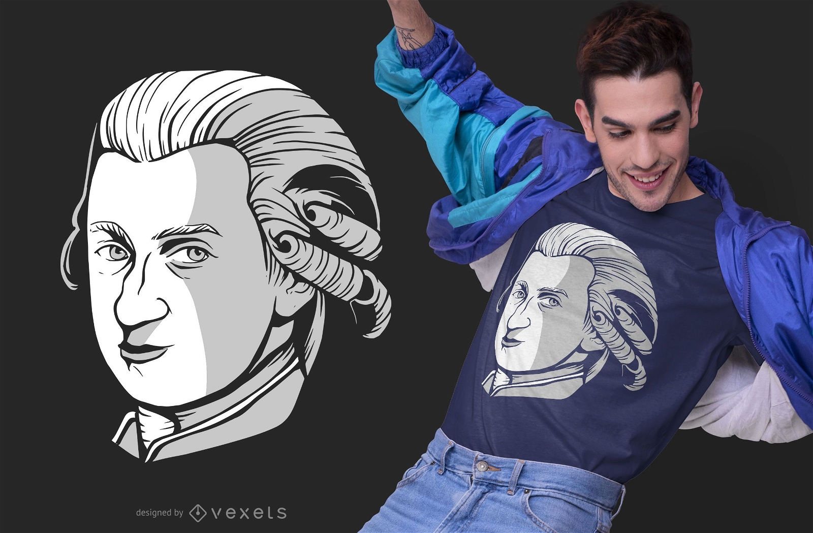 Mozart Portrait T-shirt Design