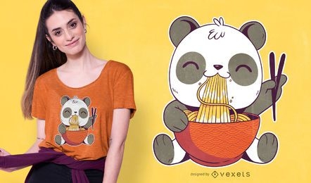 Diseño de camiseta Ramen Panda
