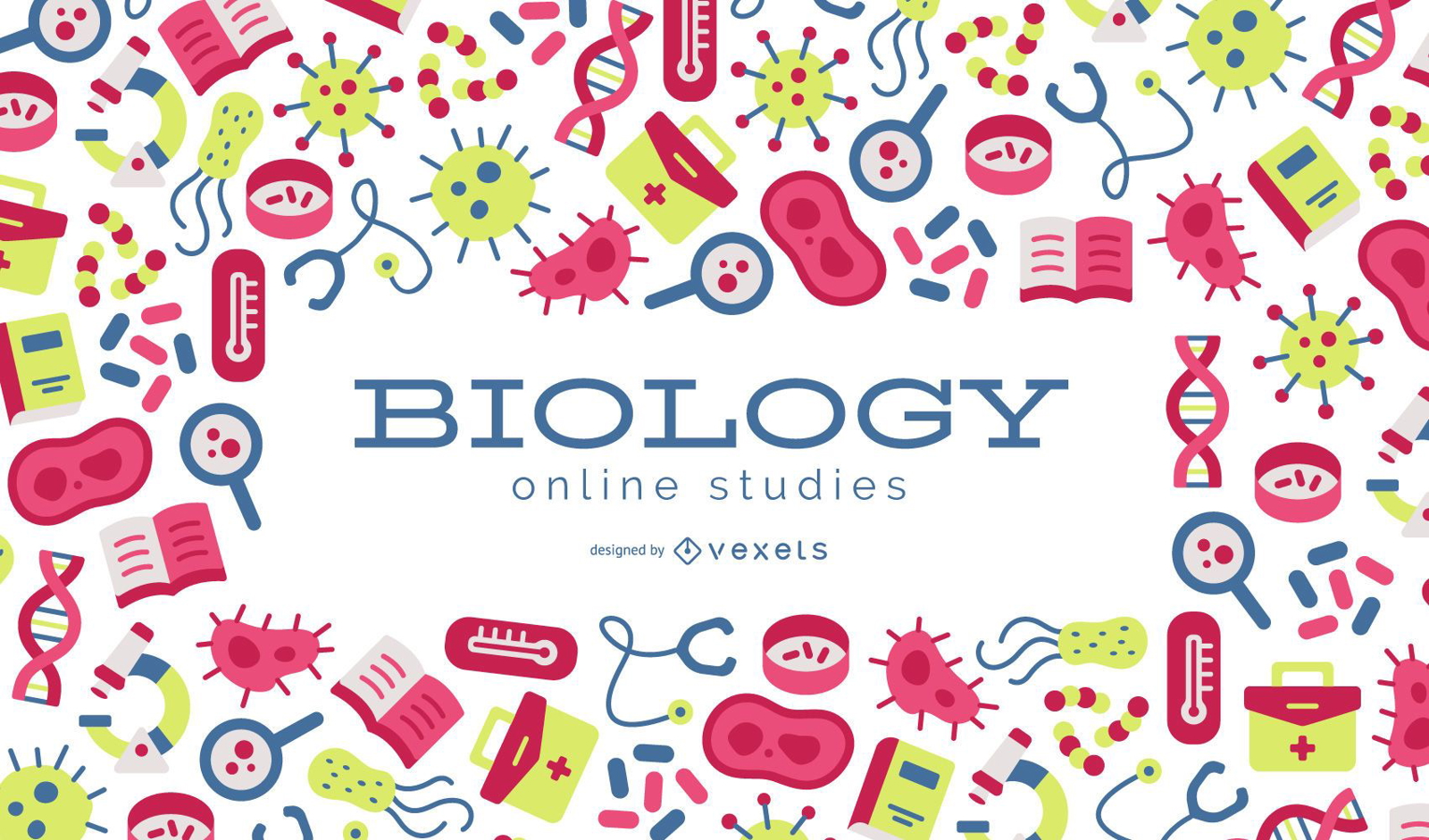 Diseño de fondo de estudios en línea de biología