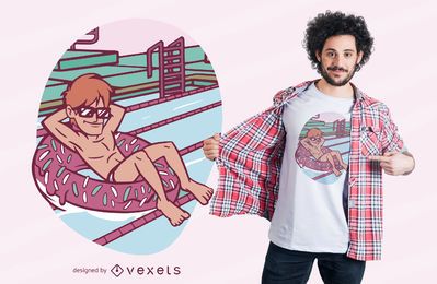 Guy in Pool T-shirt Design Guy in Pool T-shirt Design