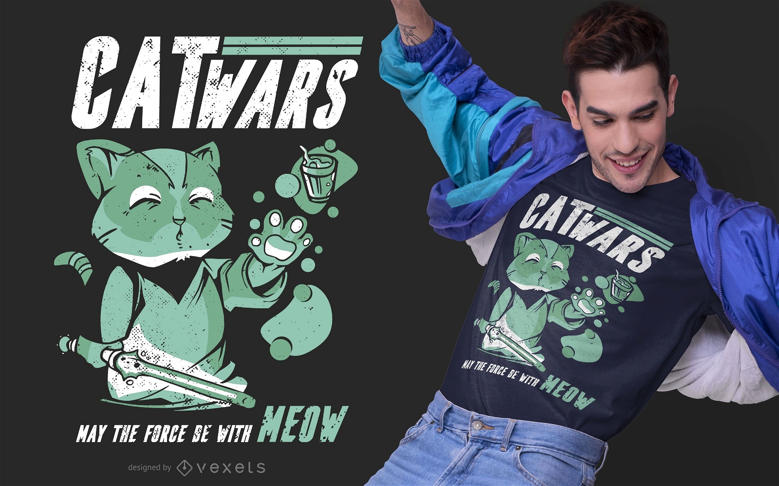 Diseño de camiseta de parodia de Catwars