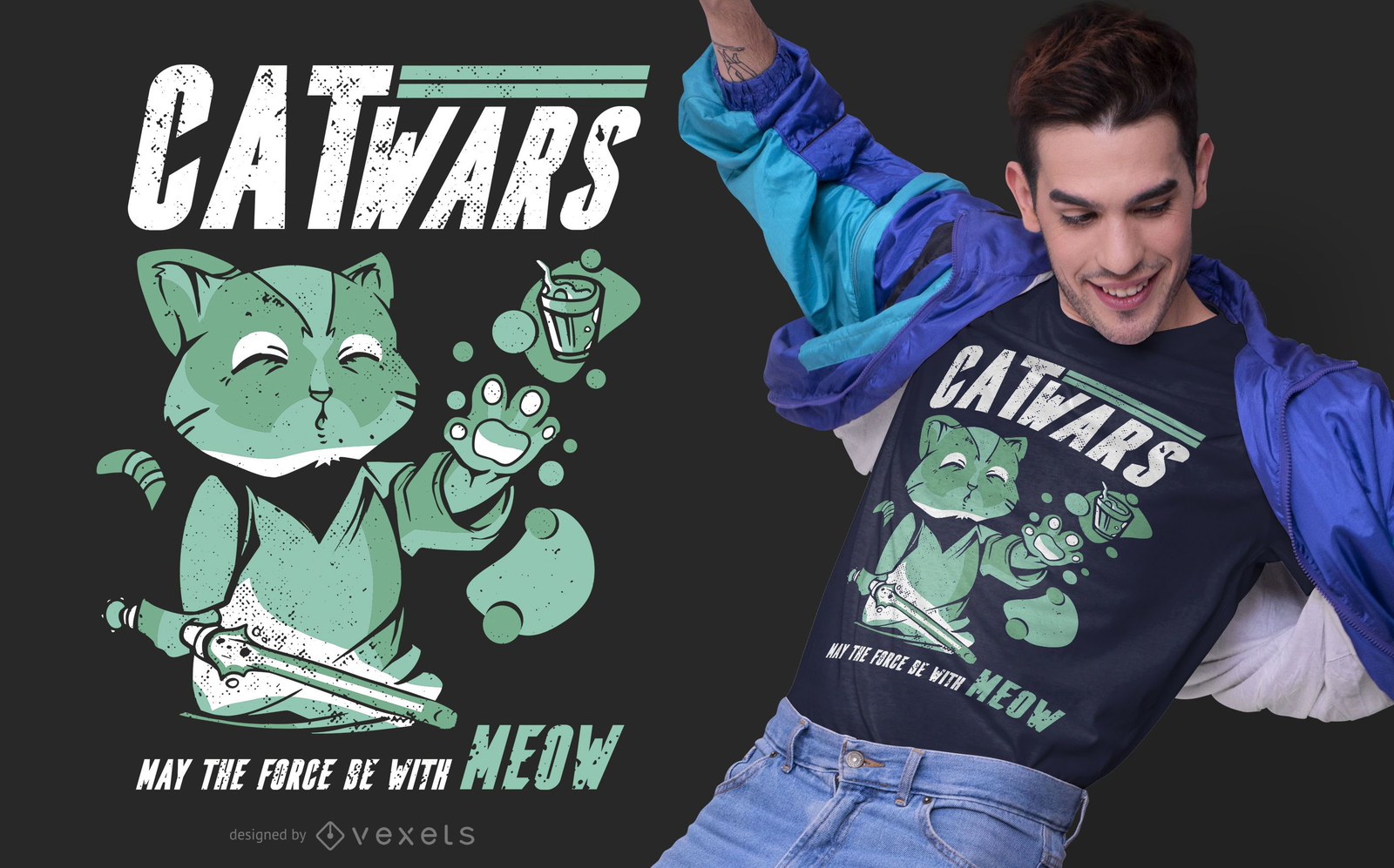 Diseño de camiseta de parodia de Catwars