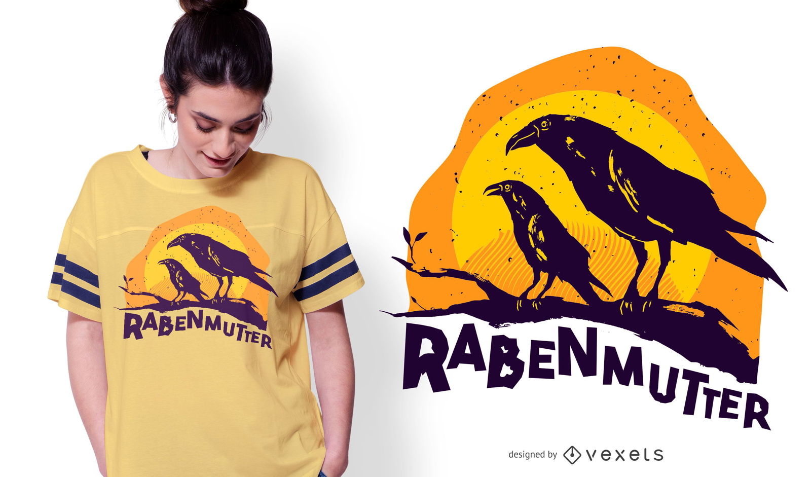 Dise?o de camiseta Raven Mother German