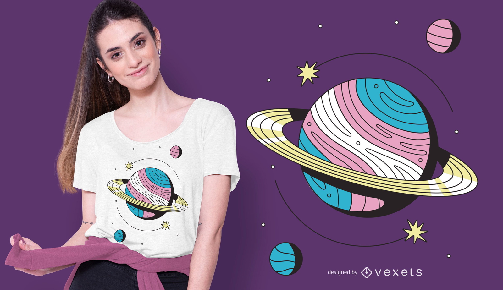 Diseño de camiseta Transgender Planet