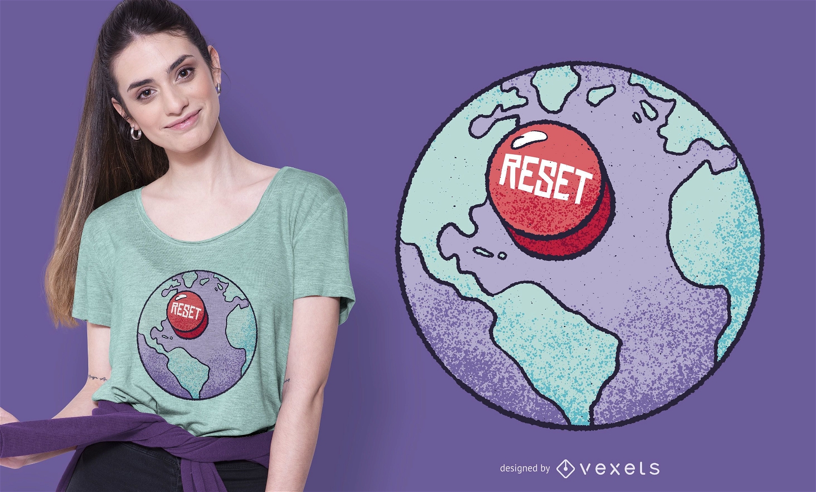 Reset earth t-shirt design