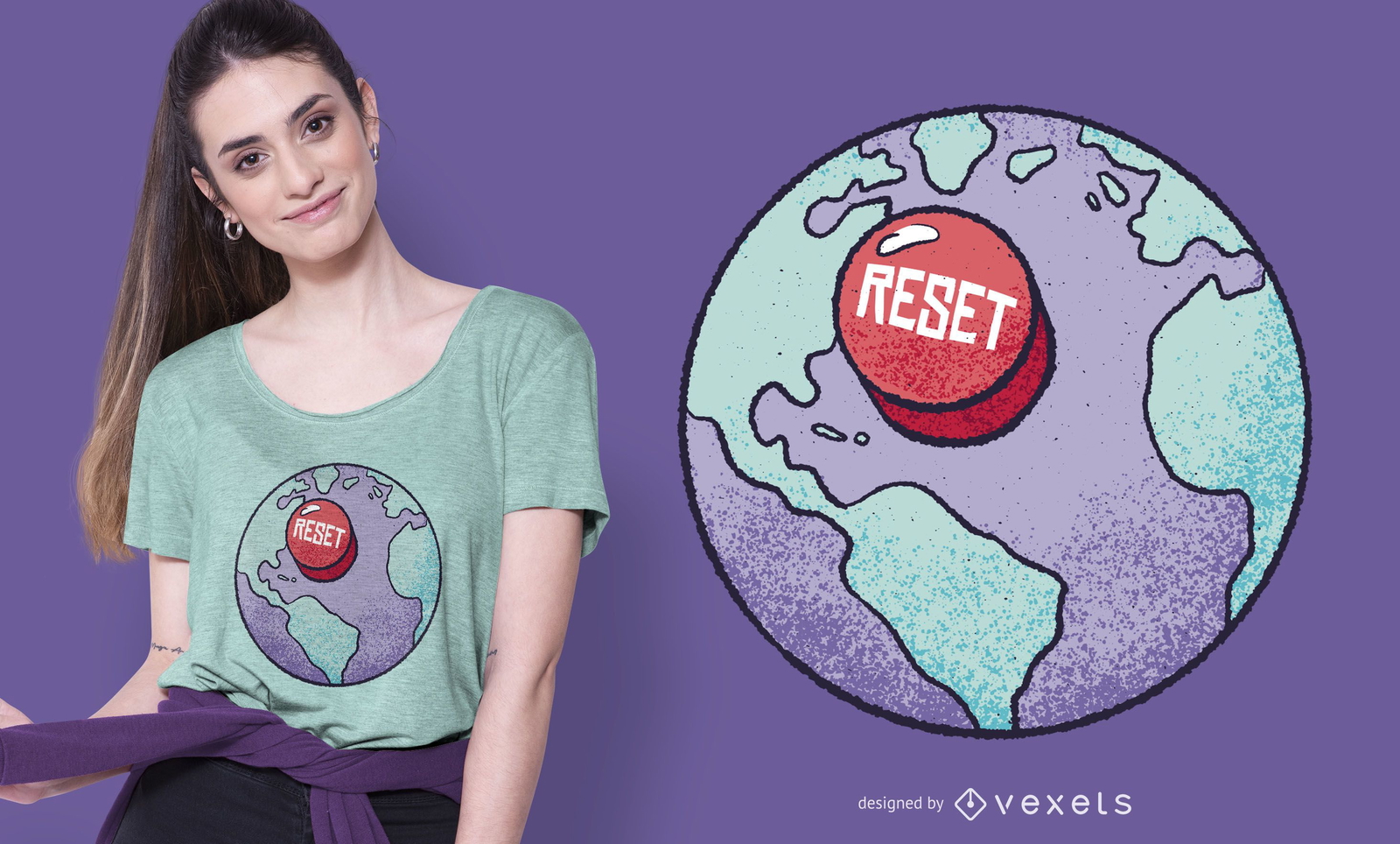 Reset earth t-shirt design