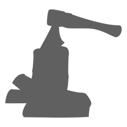 Axe in firewood silhouette PNG Design