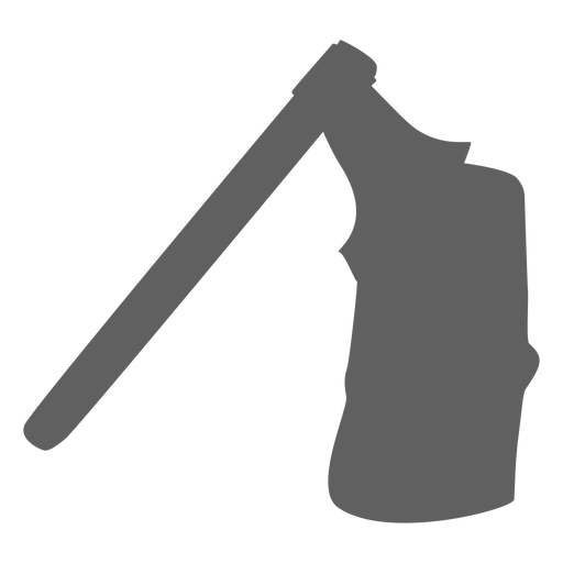Axe in wood silhouette