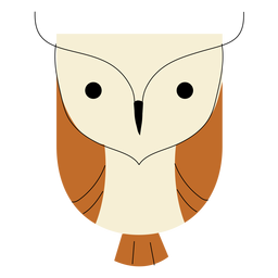 Coruja barrada plana Desenho PNG