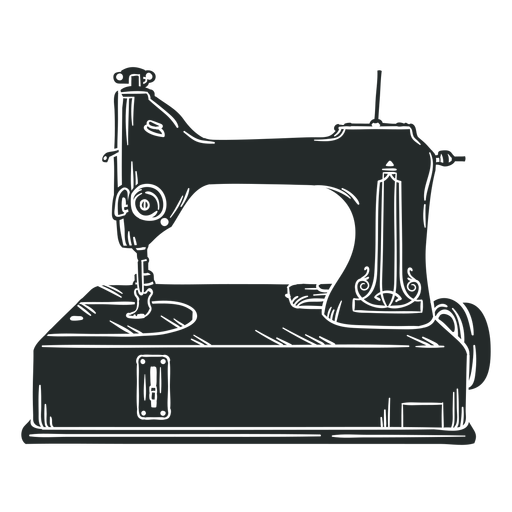 Máquina de costura preta antiga Desenho PNG