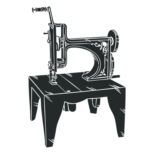 Máquina de coser vintage antigua negra Diseño PNG