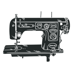 Maquina de coser negra Diseño PNG