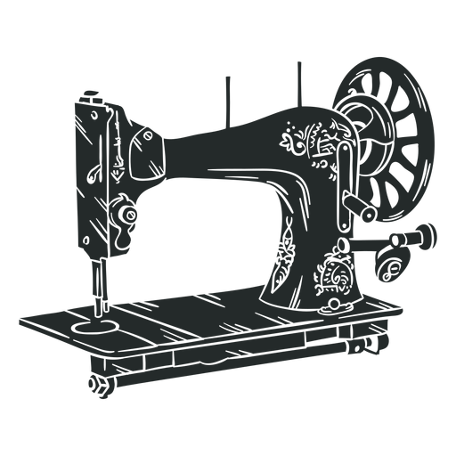 Black vintage sewing machine PNG Design