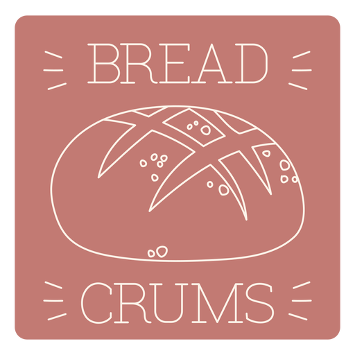 Bread crums label line PNG Design