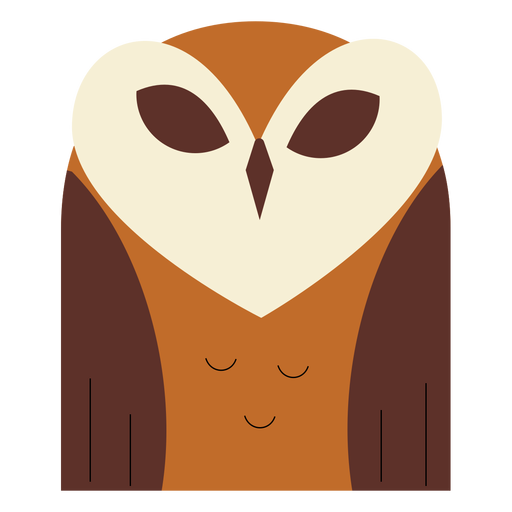 Brown barn owl flat PNG Design