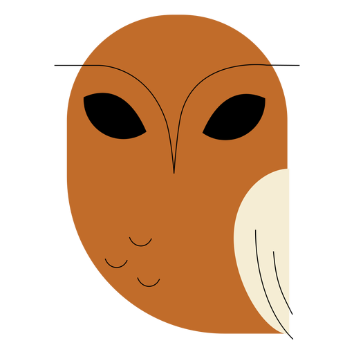 Brown fish owl flat PNG Design