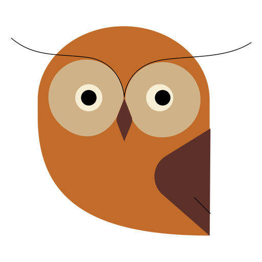 Brown night owl flat PNG Design