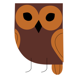 Coruja marrom plana Desenho PNG