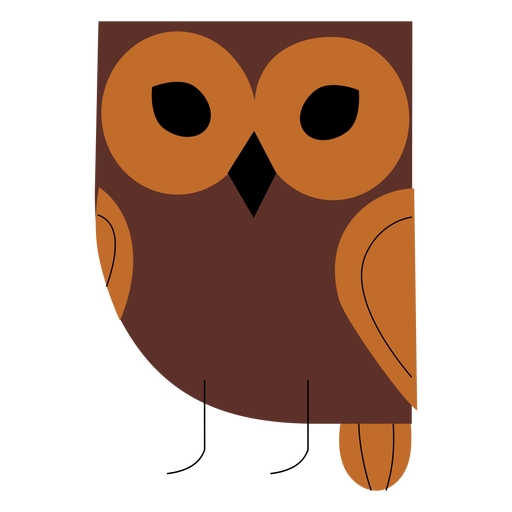 Brown owl flat PNG Design