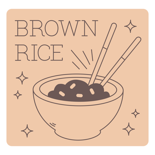 Brown Reis Etikettenlinie PNG-Design