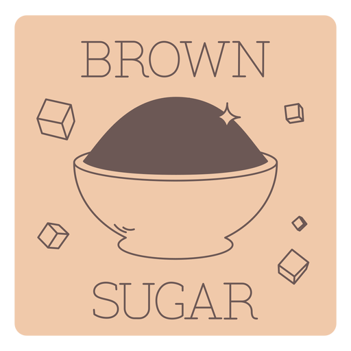 Brown sugar label line PNG Design