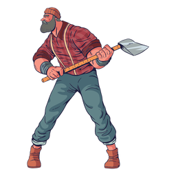 Cautious lumberjack character PNG Design