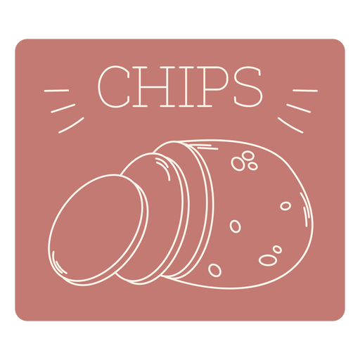 Chips Etikettenlinie PNG-Design