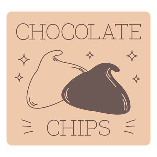 Chocolate chips label line PNG Design