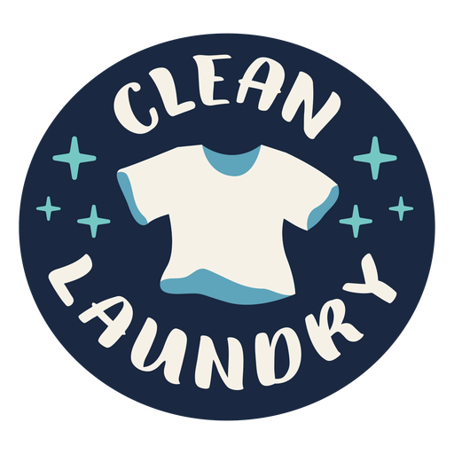 Limpe a etiqueta da lavanderia plana Desenho PNG